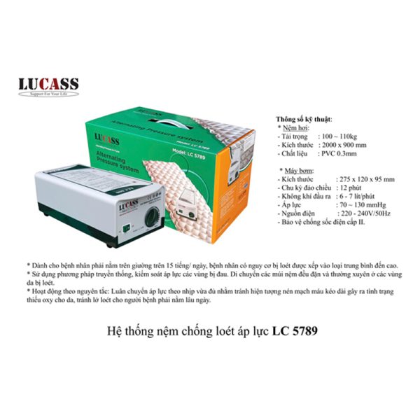 Thông số kĩ thuật của đệm hơi chống loét Lucass LC 5789