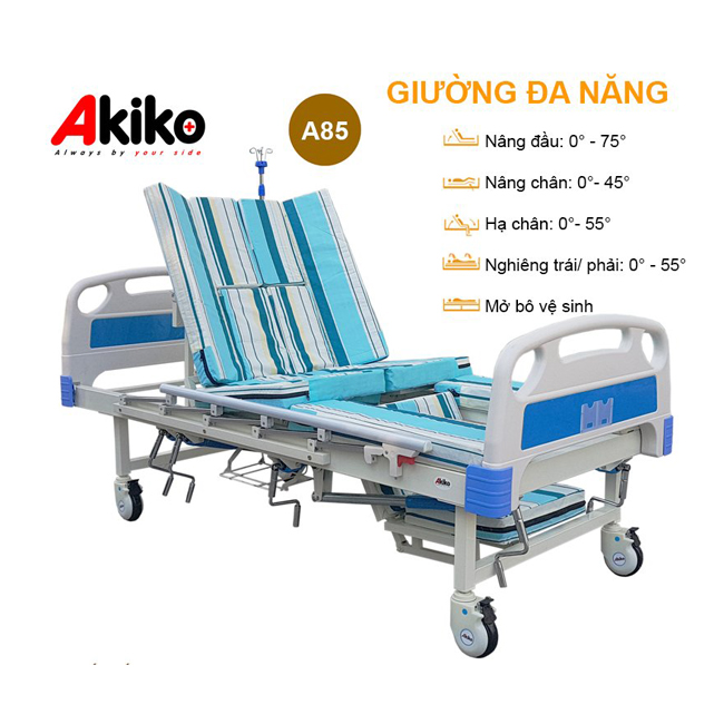 Giường bệnh nhân 5 tay quay Akiko A85