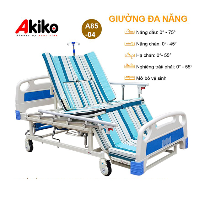 Giường bệnh Akiko A85-04 – Phiên bản giường tay quay cao cấp nhất