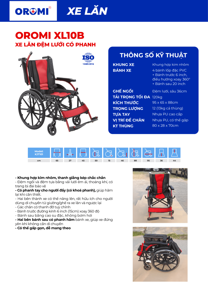 Xe lăn đẩy thường Oromi XL-10B