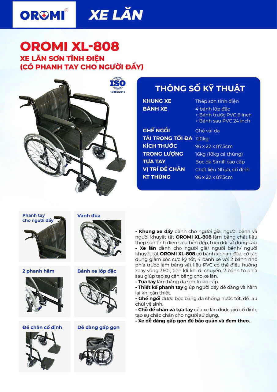 Xe lăn đẩy thường Oromi XL808