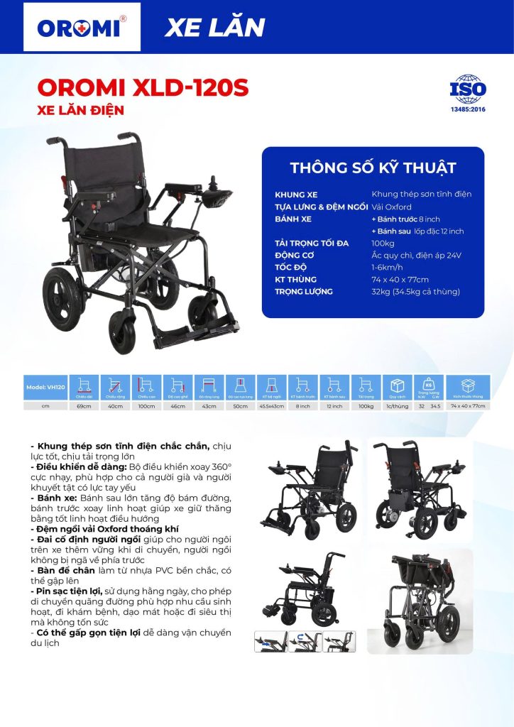 Xe lăn điện Oromi XLD120S
