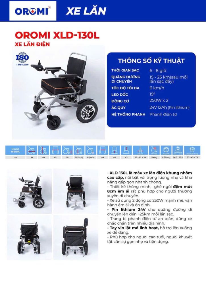 Xe lăn điện Oromi XLD130L