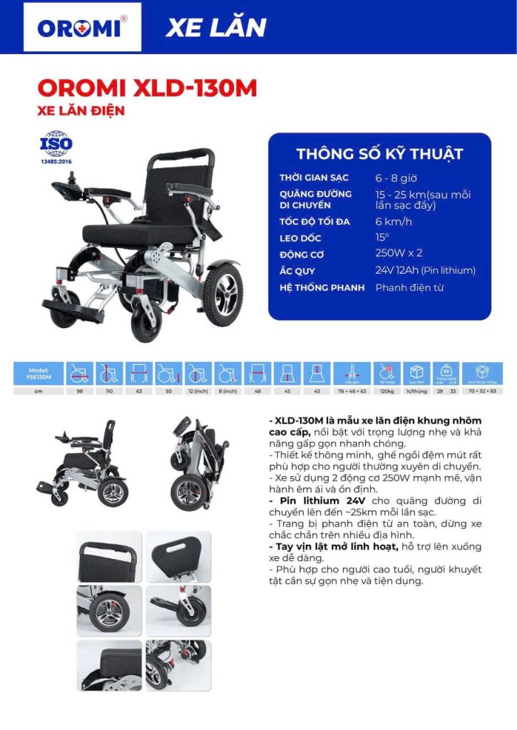 Xe lăn điện Oromi XLD130M